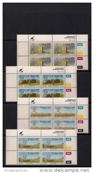 CISKEI, 1991, MNH Control Block Stamps, Frontier Forts,  M 207-210 - Ciskei