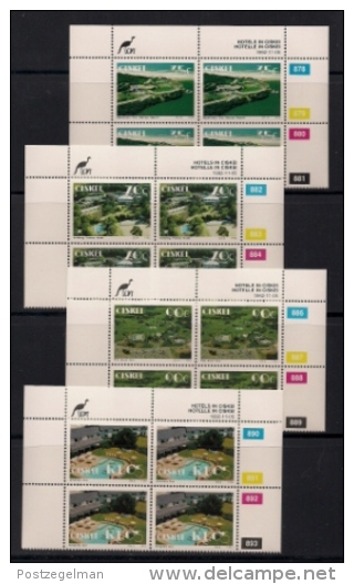 CISKEI, 1992, MNH Control Block Stamps, Hotels,  M 224-227 - Ciskei