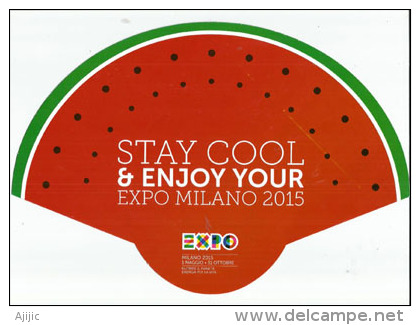 EXPO MILANO 2015 .  Souvenir. (eventail) Grandeur 29 X 21 Cm  (deux Photos, 2 Cotés) - 2015 – Milan (Italie)