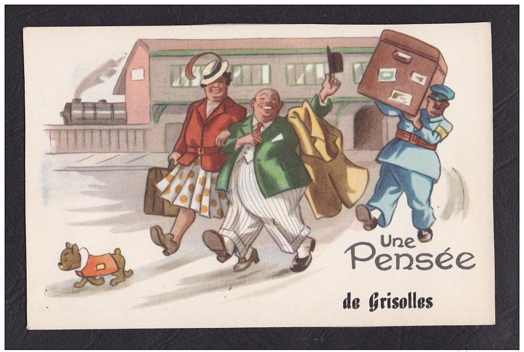 82 - GRISOLLES - Une Pensée De Grisolle - Dépar En Train - Archive Musée DesTransports Languedociens - Grisolles