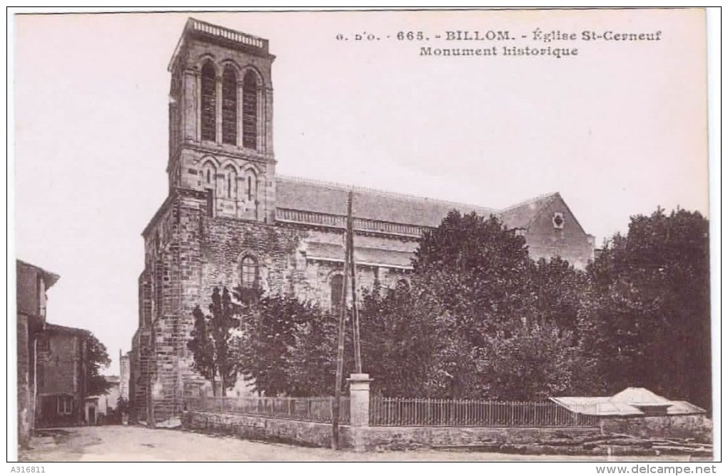 Cpa BILLOM Eglise St Cerneuf Monument Historique - Autres & Non Classés