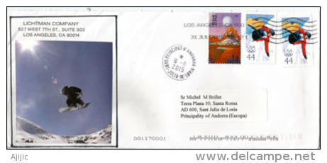 Vancouver 2010, Timbres Americains Sur Lettre Commerciale Adressée En Andorre, Avec Timbre à Date Arrivée - Winter 2010: Vancouver