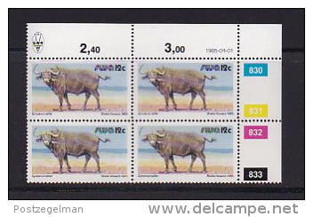 SOUTH WEST AFRICA, 1985, MNH Control Blocks, Buffelo 12 Cent, M 570 - Südwestafrika (1923-1990)