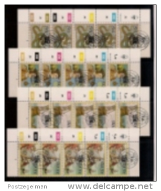 SOUTH WEST AFRICA, 1982, CTO Control Strips, Bartelomeus Diaz, M 520-523 - South West Africa (1923-1990)