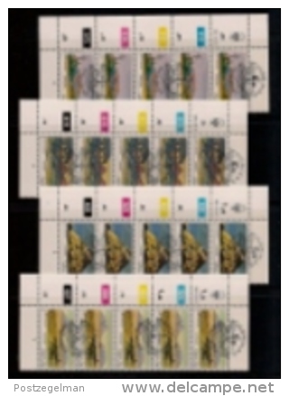 SOUTH WEST AFRICA, 1982, CTO Control Strips, Mountains, M 524-527 - South West Africa (1923-1990)