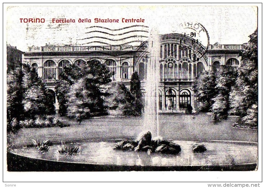 TORINO 1918 - FACCIATA DELLA STAZIONE CENTRALE - VG 1918 FP - C937 - Stazione Porta Nuova