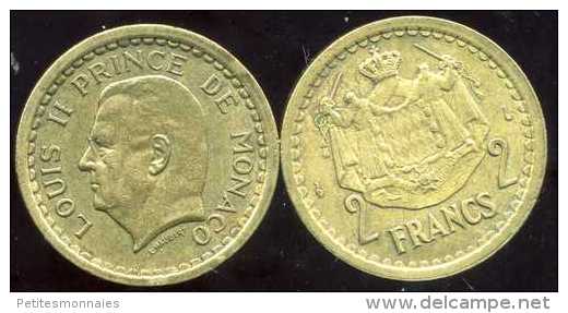 FRANCE  MONACO  2 FRANCS  1943  SUP - 1922-1949 Louis II