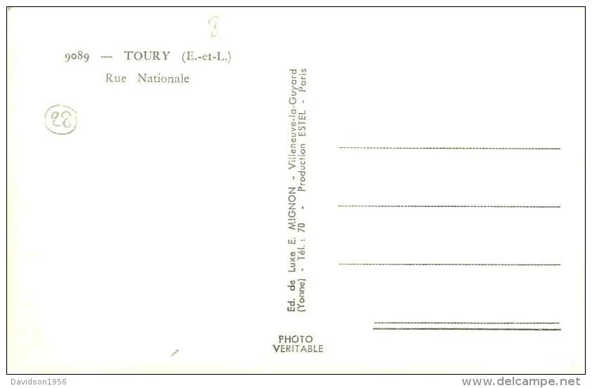 Belle Carte   -    Toury -  Rue Nationale      U1025 - Altri & Non Classificati