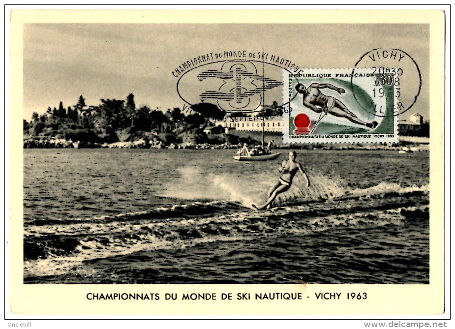 Vichy Allier Championnat Monde Ski Nautique 1963 Cp Maximum état Superbe - Water-skiing