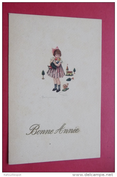 Cp    Bonne Annee  Fillette + Jouets Signe Colombon - Bompard, S.