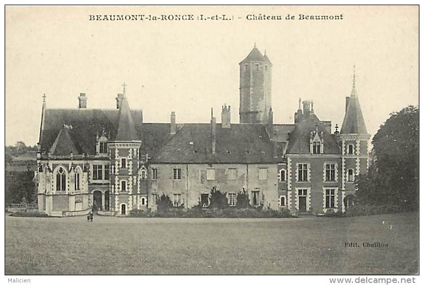 - Indre Et Loire - Ref -A147 - Beaumont La Ronce -  Chateau De Beaumont - Carte Bon Etat - - Beaumont-la-Ronce