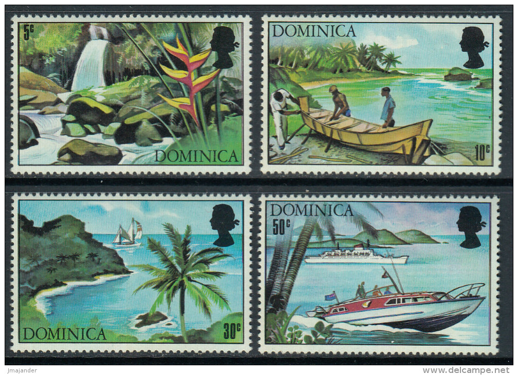Dominica 1971 Tourism, Waterfalls, Boats. Mi 315-318 MNH - Dominique (...-1978)