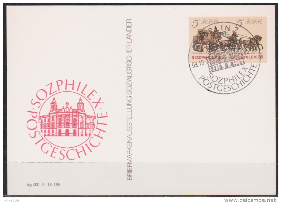 DDR Ganzsache 1984 Nr.P 93 SOZPHILEX 85 Sonderstempel( D 1261 ) - Cartes Postales - Neuves