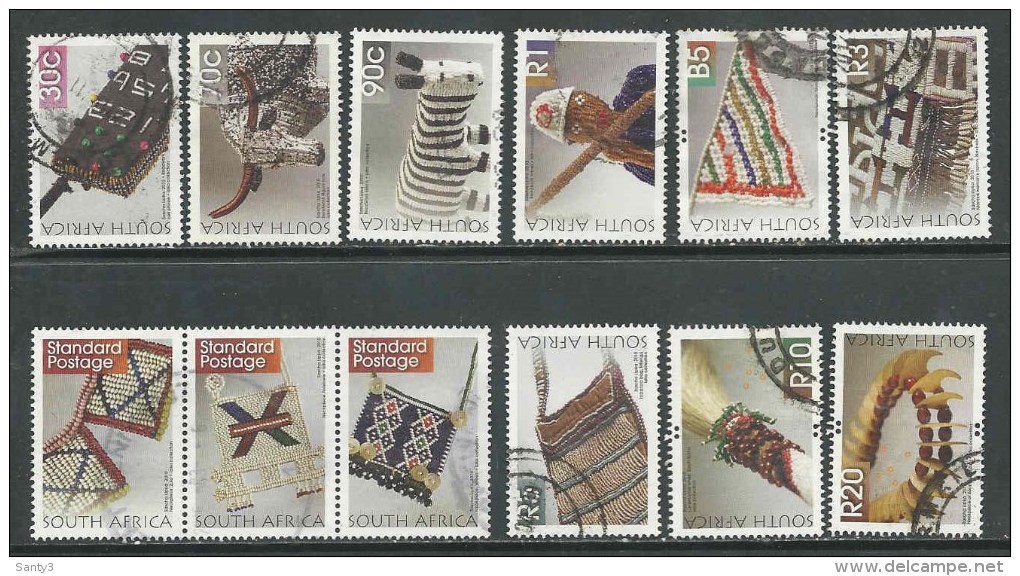 South Africa, Yv Between 1555 And 1578,  Year 2010,  12 Stamps With High Values, Used, See Scan - Gebruikt