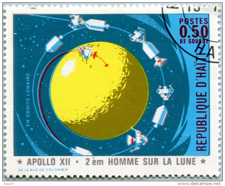 N° Yvert 683 - Timbre De La République D´Haïti (1970) - U (Oblitéré) - En Orbite Lunaire - Haïti