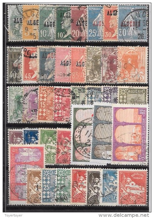 CLT64 - Algérie Lot De 64 Timbres Oblitérés , Entre N°6 Et 139 - Used Stamps