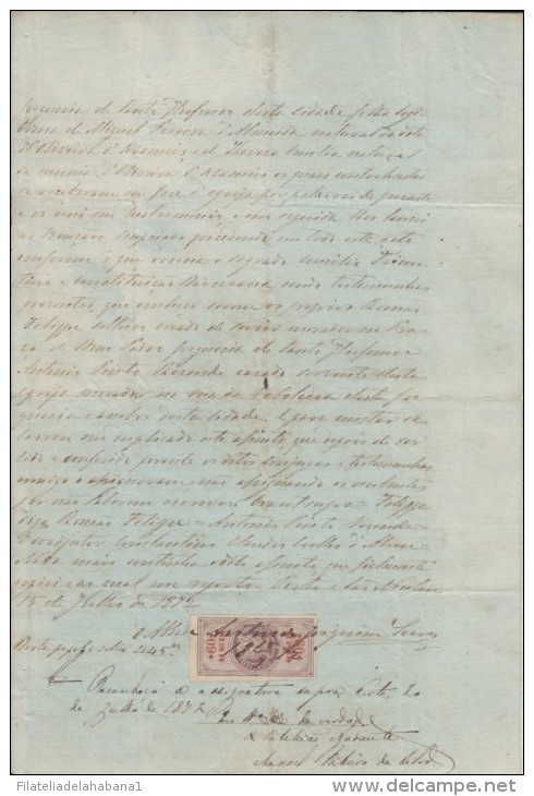 *E682 PORTUGAL SEALLED PAPER 1872 REVENUE - Cartas & Documentos