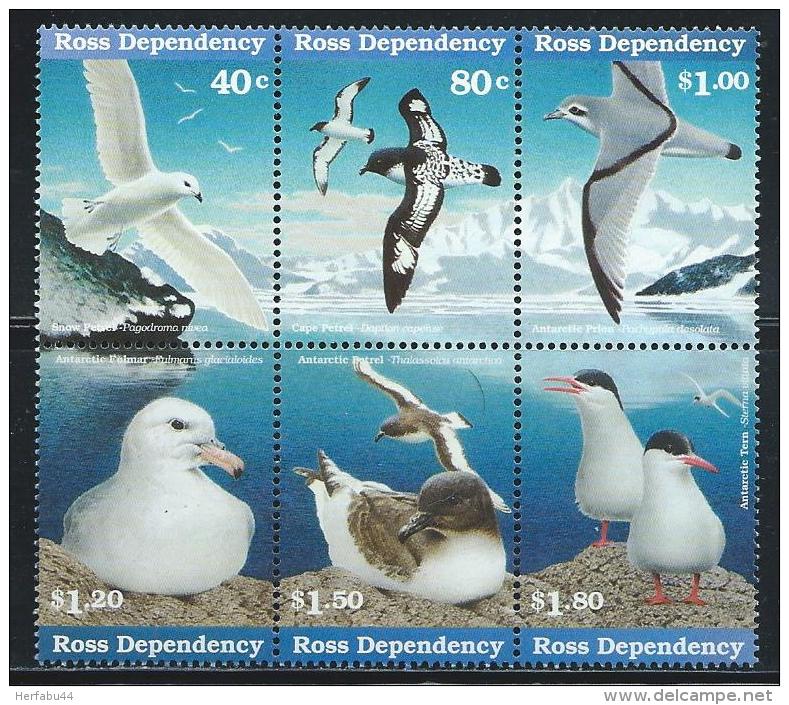 Ross Dependency         "Antarctic Sea Birds-WWF"         Set   (block Of 6)    SC# L48a     MNH** - Unused Stamps