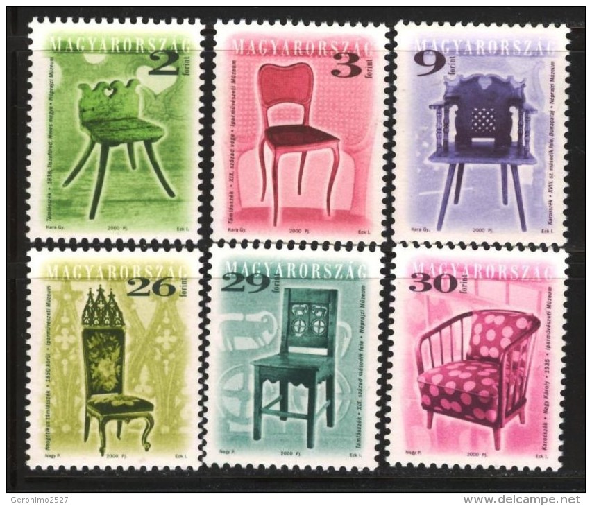 HUNGARY 2000 CULTURE Wooden Art Chairs Sofa ANTIQUE FURNITURE II - Fine Set MNH - Unused Stamps