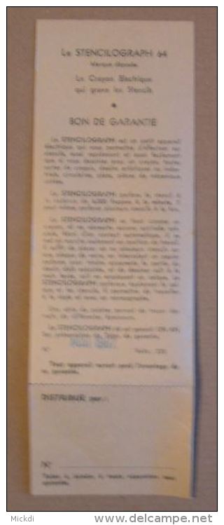 STENCILOGRAPH 64 - STENCILOGRAPHE NEUF - CRAYON A GRAVER LES STENCILS - ANNEES 1960 - 4 SCANS - Other & Unclassified