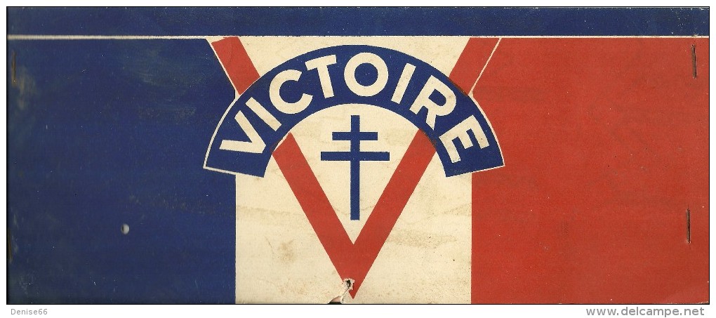 Défilé Du 14 JUILLET 1945 (Défilé De La Victoire) - CALOT CARTONNE Avec Les Différents Drapeaux. - Documentos Históricos