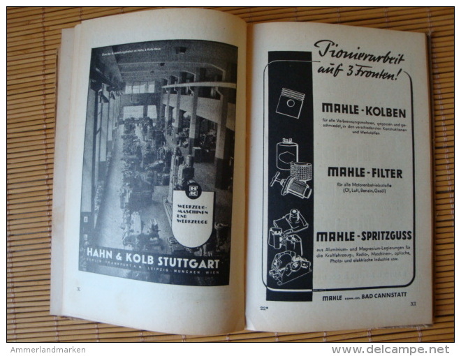 1941 Kalender des Deutschen Metall Arbeiters, Verlag DAF, Berlin, 328 Seiten + 71 Seiten alte Werbung, Fahrrad, Auto usw