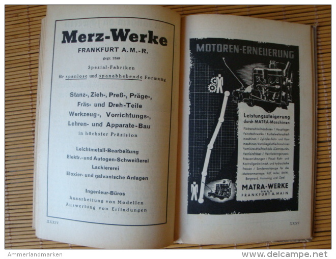 1941 Kalender des Deutschen Metall Arbeiters, Verlag DAF, Berlin, 328 Seiten + 71 Seiten alte Werbung, Fahrrad, Auto usw