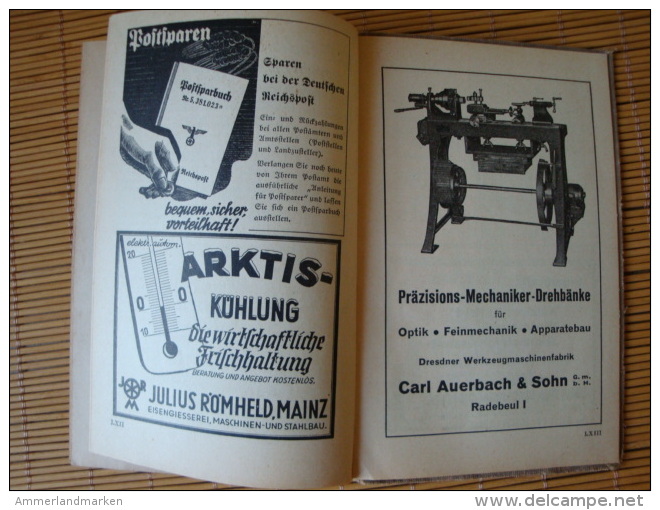 1941 Kalender des Deutschen Metall Arbeiters, Verlag DAF, Berlin, 328 Seiten + 71 Seiten alte Werbung, Fahrrad, Auto usw