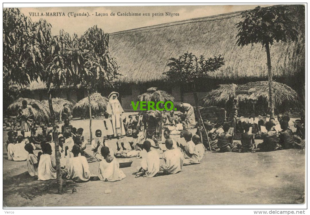 Carte Postale Ancienne De OUGANDA – VILLA-MARIYA – LECON DE CATECHISME AUX PETITS NEGRES - Ouganda