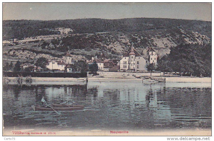 Suisse - Neuveville - Panorama - Cachet Neuveville 1907 - Cuisinier Zimmermann - La Neuveville