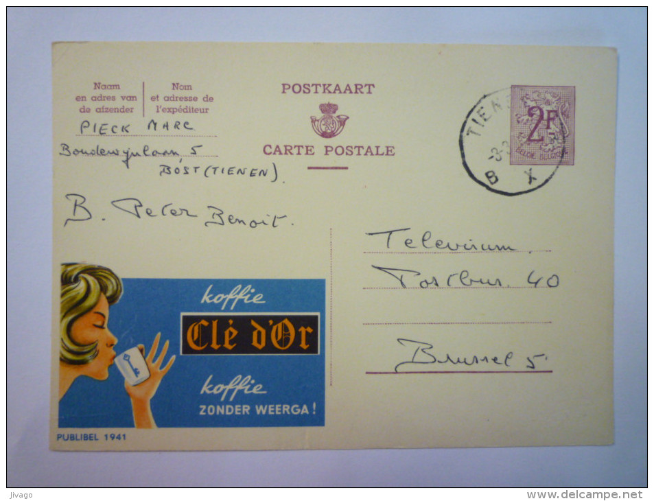 Carte Postale  ENTIER  Publicitaire   "Koffie  Clé D'OR " - Autres & Non Classés