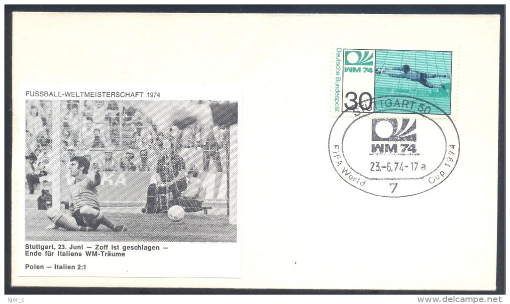 Football Soccer FIFA World Cup Germany Cover 1974 Campeonato Mundial De Futbol - Match Poland - Italy 2:1 - 1974 – Germania Ovest