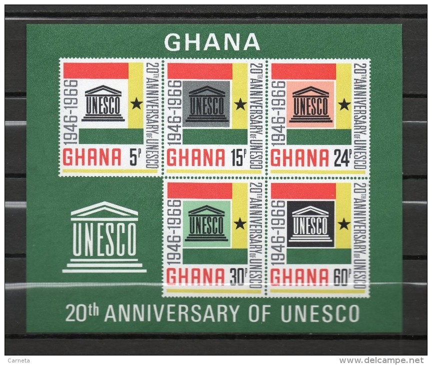 GHANA BLOC N° 23  NEUFS SANS CHARNIERE COTE 30.00€   UNESCO - Ghana (1957-...)