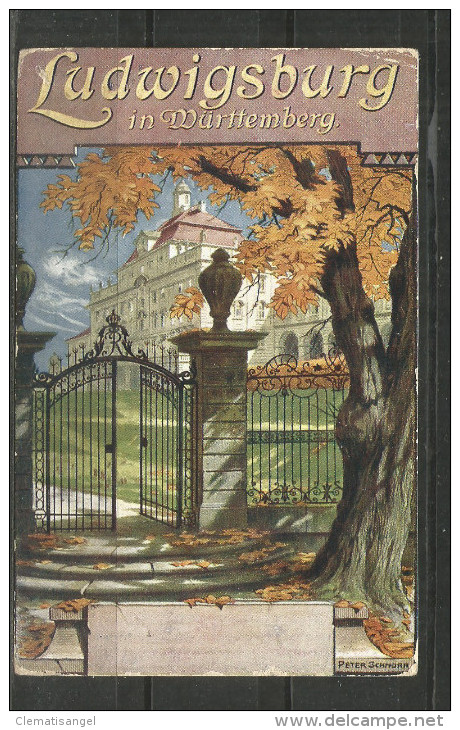 611b * LUDWIGSBURG * IN WÜRTTEMBERG * PLAKATENTWURF P.SCHNORR, HERBST * FREMDENVERKEHRSHEIM * 1907  **!! - Ludwigsburg