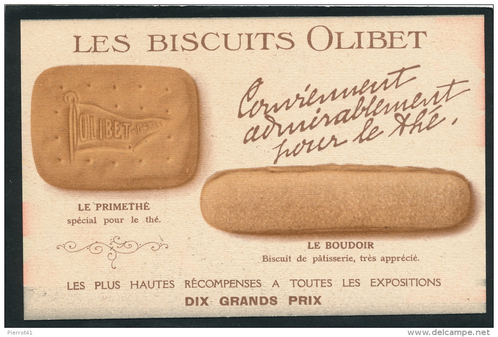 PUBLICITE - Jolie Carte Fantaisie Pub. Pour LES BISCUITS OLIBET Signée GASTON MARECHAUX - Pubblicitari