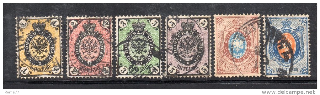 W2953 - RUSSIA 1866 , Serietta N. 17/22 Fil Linee - Used Stamps
