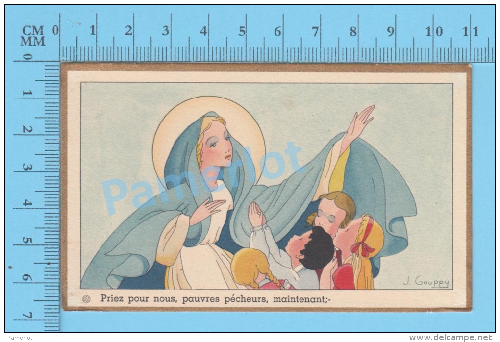 Gouppy (GBB " PRIEZ POUR NOUS PAUVRES PECHEURS " Cadre Doré ) Santino Holy Card  Image Pieuse 2 Scans - Images Religieuses