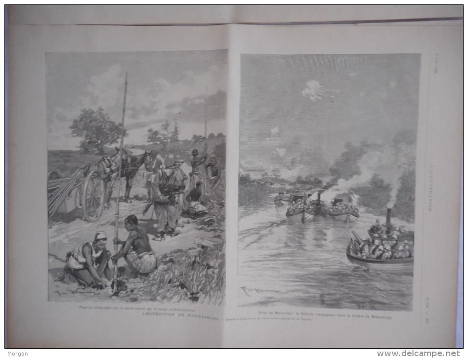 MADAGASCAR, RARE, 1895,  SUPERBE REPORTAGE Illustré De GRAVURES, REUNION DE LA SERIE D'ARTICLES, EXPEDITION, TANANARIVE - Collections