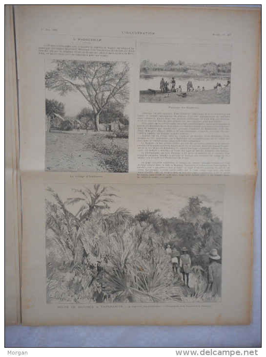 MADAGASCAR, RARE, 1895,  SUPERBE REPORTAGE Illustré de GRAVURES, REUNION DE LA SERIE D'ARTICLES, EXPEDITION, TANANARIVE