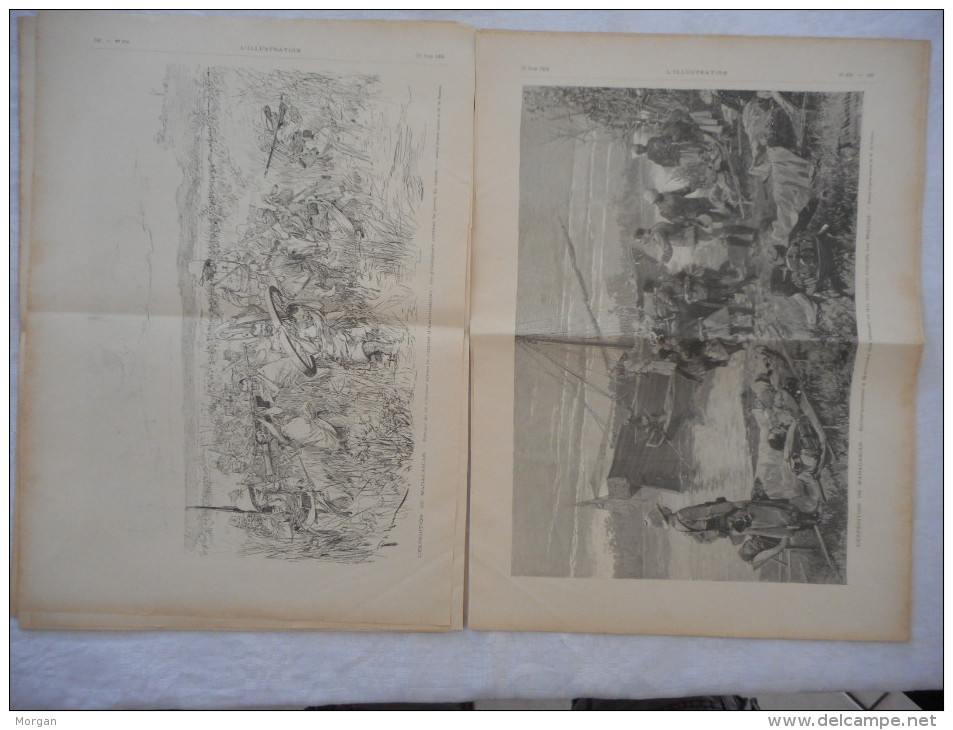 MADAGASCAR, RARE, 1895,  SUPERBE REPORTAGE Illustré de GRAVURES, REUNION DE LA SERIE D'ARTICLES, EXPEDITION, TANANARIVE