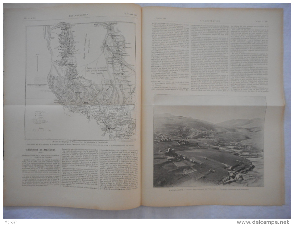 MADAGASCAR, RARE, 1895,  SUPERBE REPORTAGE Illustré de GRAVURES, REUNION DE LA SERIE D'ARTICLES, EXPEDITION, TANANARIVE