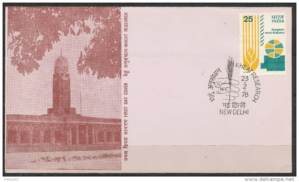 INDIEN -FDC   Mi.Nr.   752 -      Internationales Weizenforschungssymposium - FDC