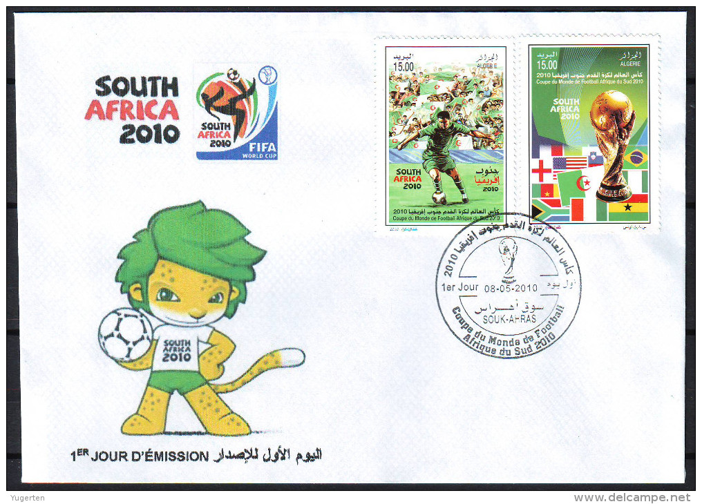ALGERIA ALGERIE- FDC - Coupe Du Monde De Football Word Cup South Africa - Afrique Du Sud 2010 Soccer - Error On Stamps - 2010 – South Africa
