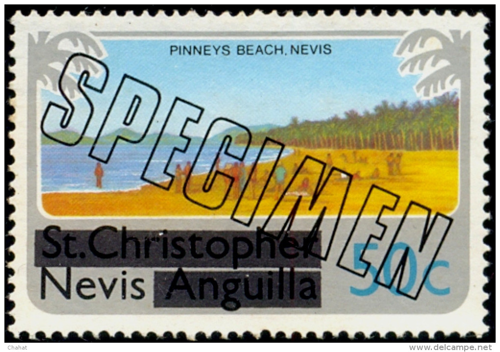 TOURISM-PINNEY´S BEACH-SPECIMEN-OVERPRINT-NEVIS-MNH-SCARCE-B7-19 - Hôtellerie - Horeca