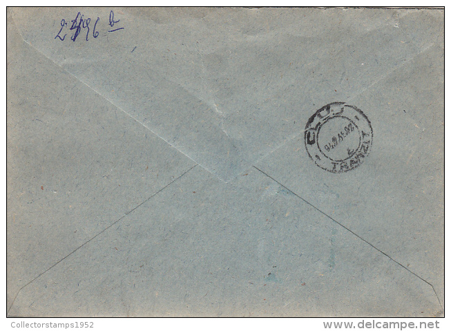 25385- RADIO TOWER, STAMPS ON REGISTERED COVER, 1968, ROMANIA - Covers & Documents