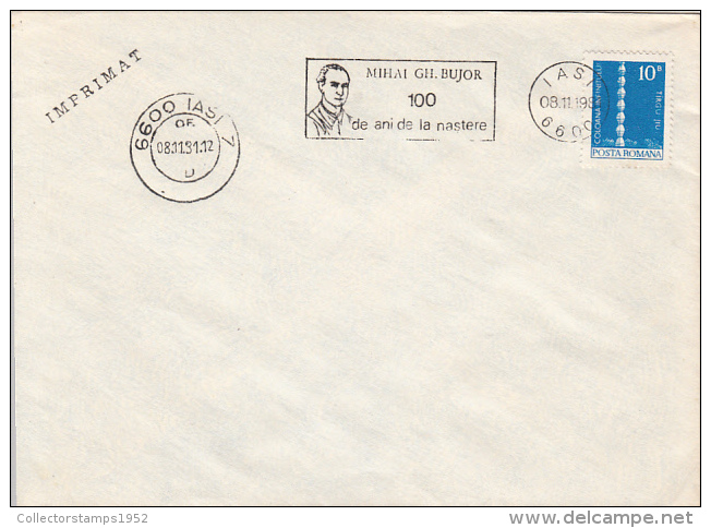 25546- MIHAI GHEORGHIU BUJOR, LABOUR MOVEMENT, SPECIAL POSTMARK ON COVER, 1981, ROMANIA - Covers & Documents