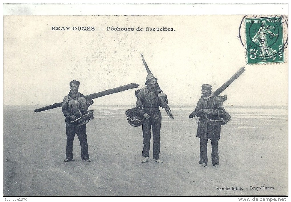 NORD PAS DE CALAIS - 59 - NORD - BRAY DUNES - Pêcheurs De Crevetes - Gros Plan - Bray-Dunes