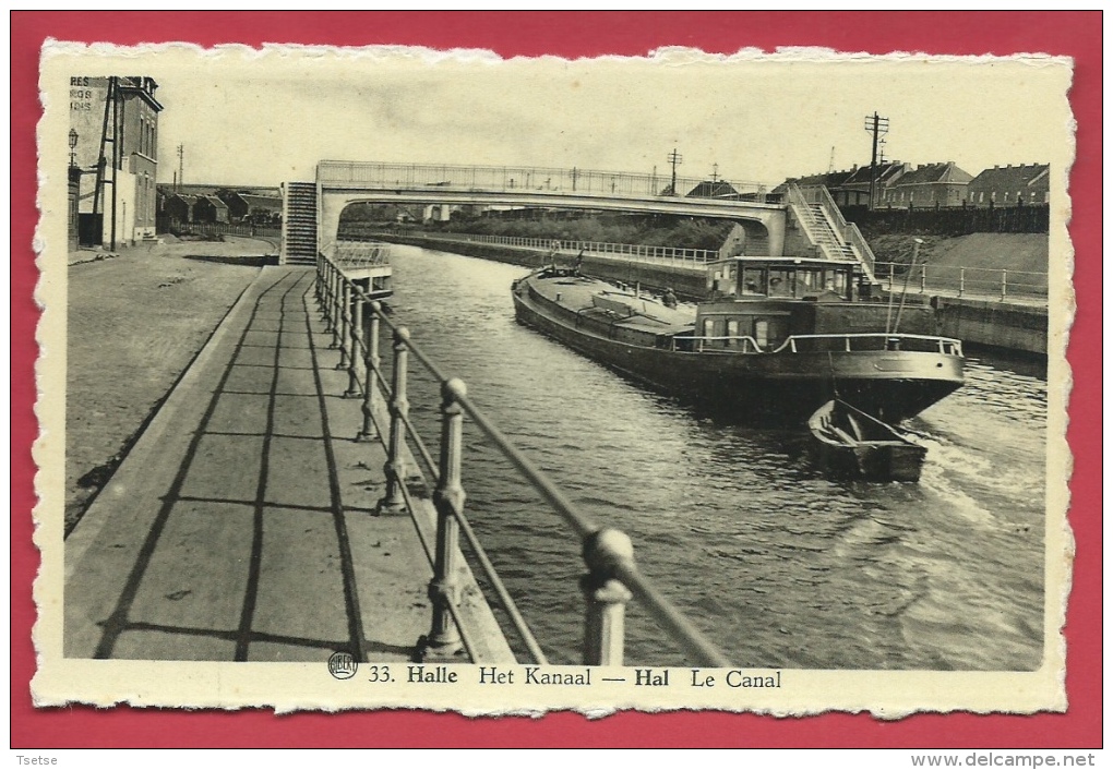 Halle - Het Kanaal -Binnenschip ( Verso Zien ) - Halle