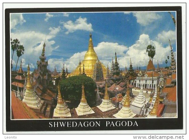 MYANMAR Burma Shwedagon Pagoda Evening With Full Moon 1997 - Myanmar (Burma)