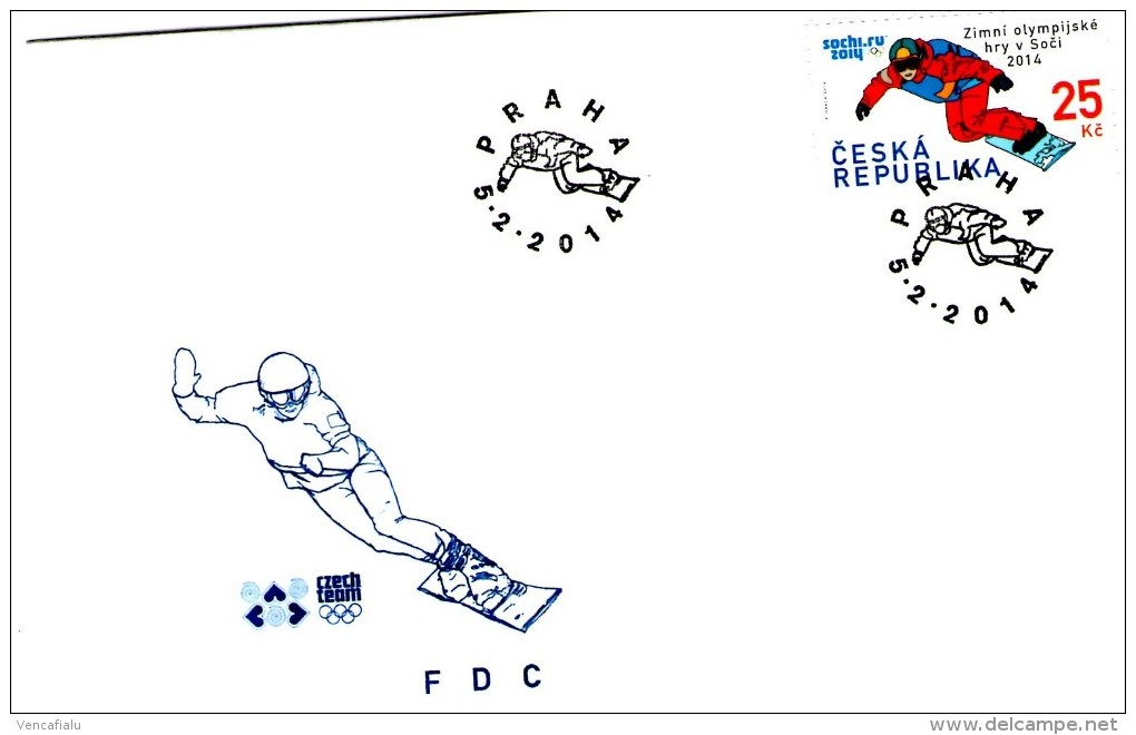 Year 2014 - Winter Olympic Games In Sochi, Snowboard - FDC